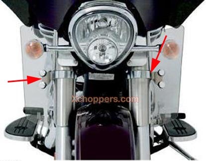Fork mounted chrome deflector* honda #2
