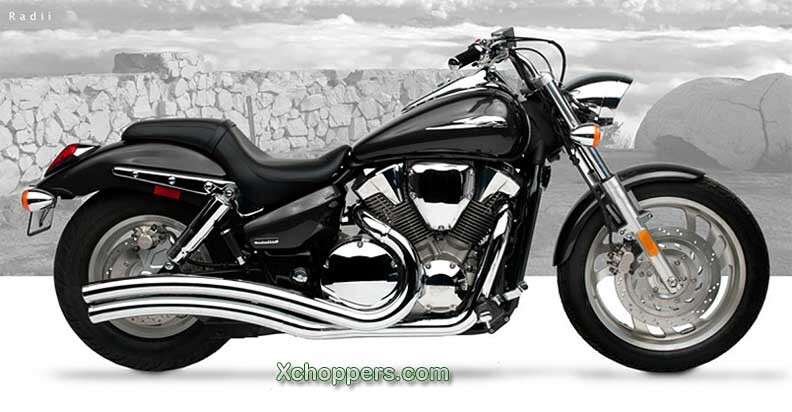 Hard krome dual radius exhaust honda fury #7
