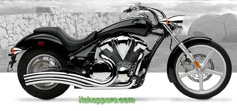 Hard krome dual radius exhaust honda fury #2
