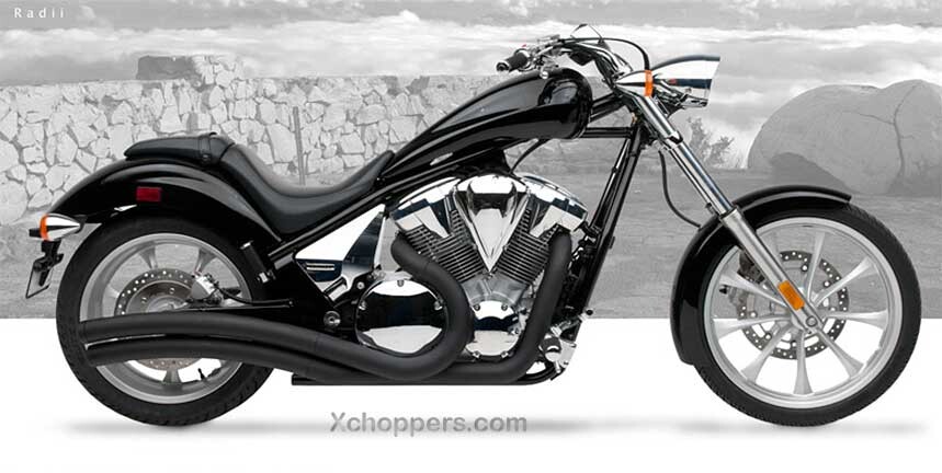 Hard krome dual radius exhaust honda fury #6